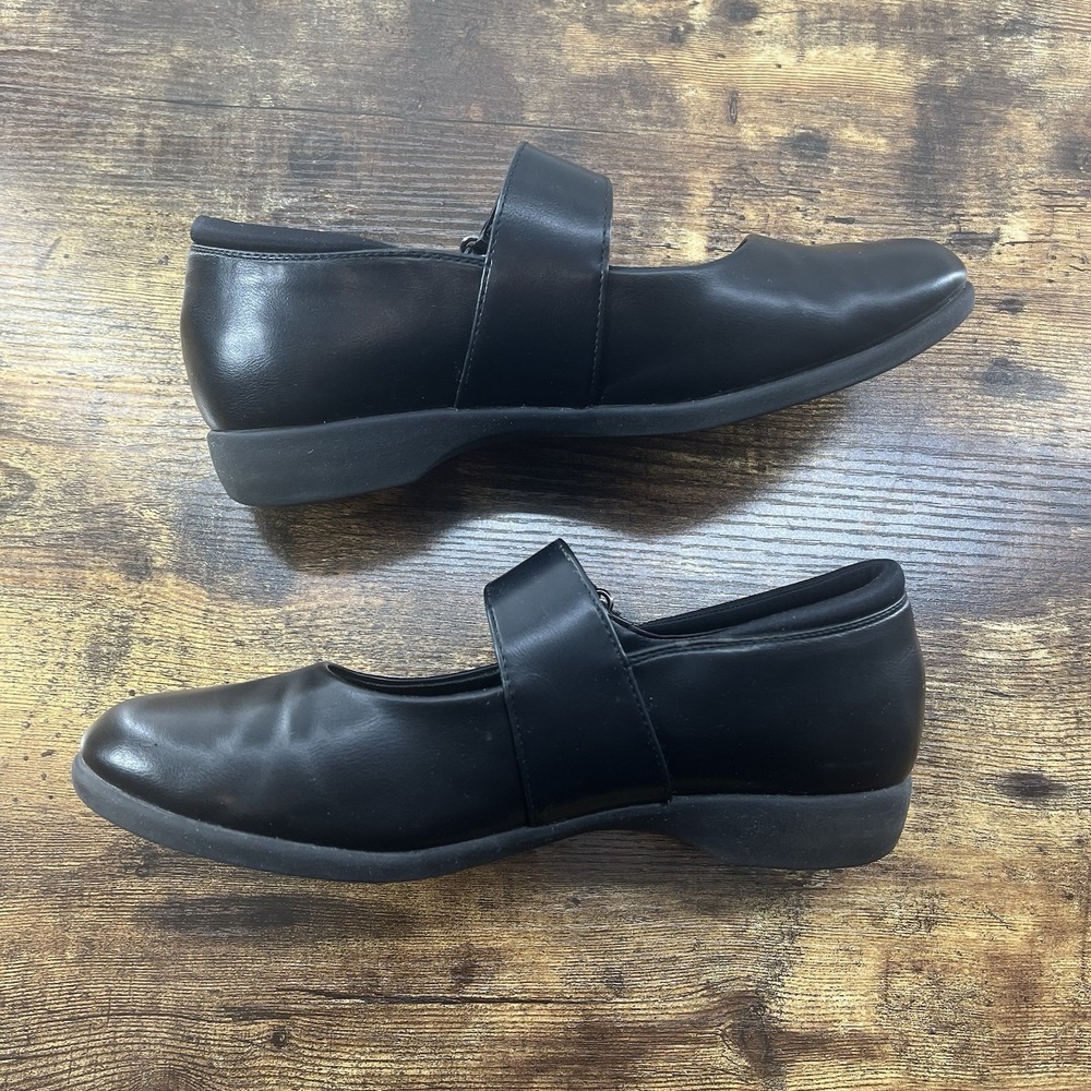 Women's Black Leather Mary Janes 90s Y2K Whimsigoth Style Size 8 EU 39 - Picture 3 of 8